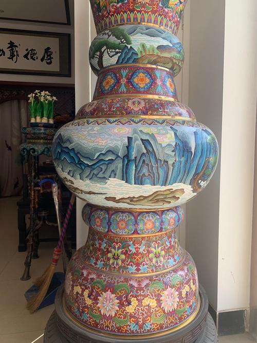 景泰藍工廠 定制加工 紫銅胎掐絲琺瑯工藝品 純手工制作 景泰藍花瓶